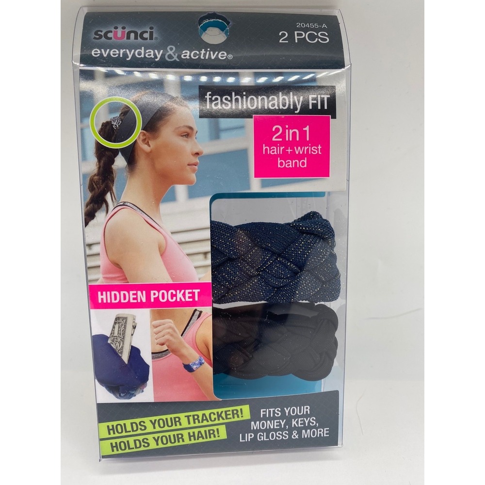 Scunci Everyday & Active Fashionably Fit 2 in 1 hair +wrist band‎ 20455-A
